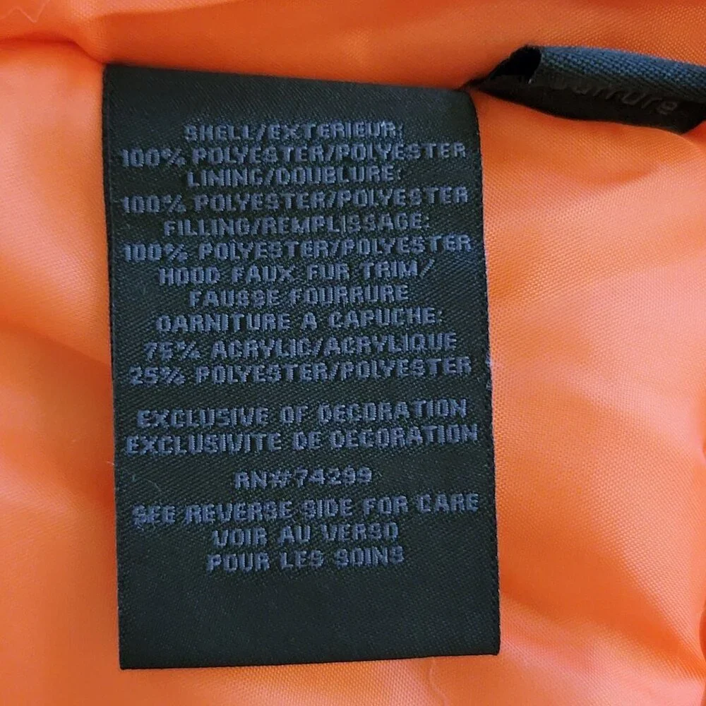 Madden Girl Anorak Olive Green Faux Fur Hooded Jacket L - Picture 6 of 8